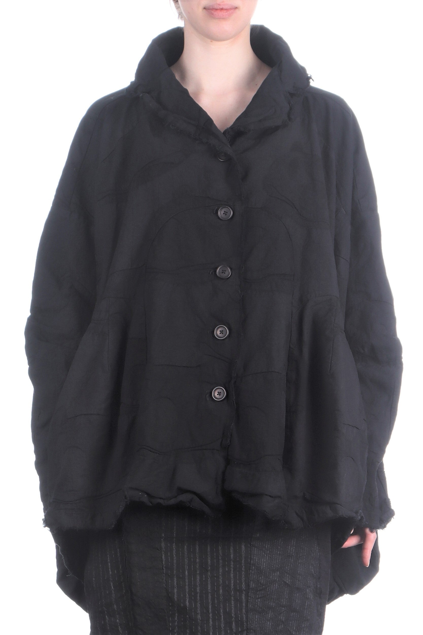 Rundholz Damen Jacke Oversize schwarz