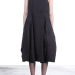 Rundholz Damen Stretchkleid mit Ballonrock schwarz