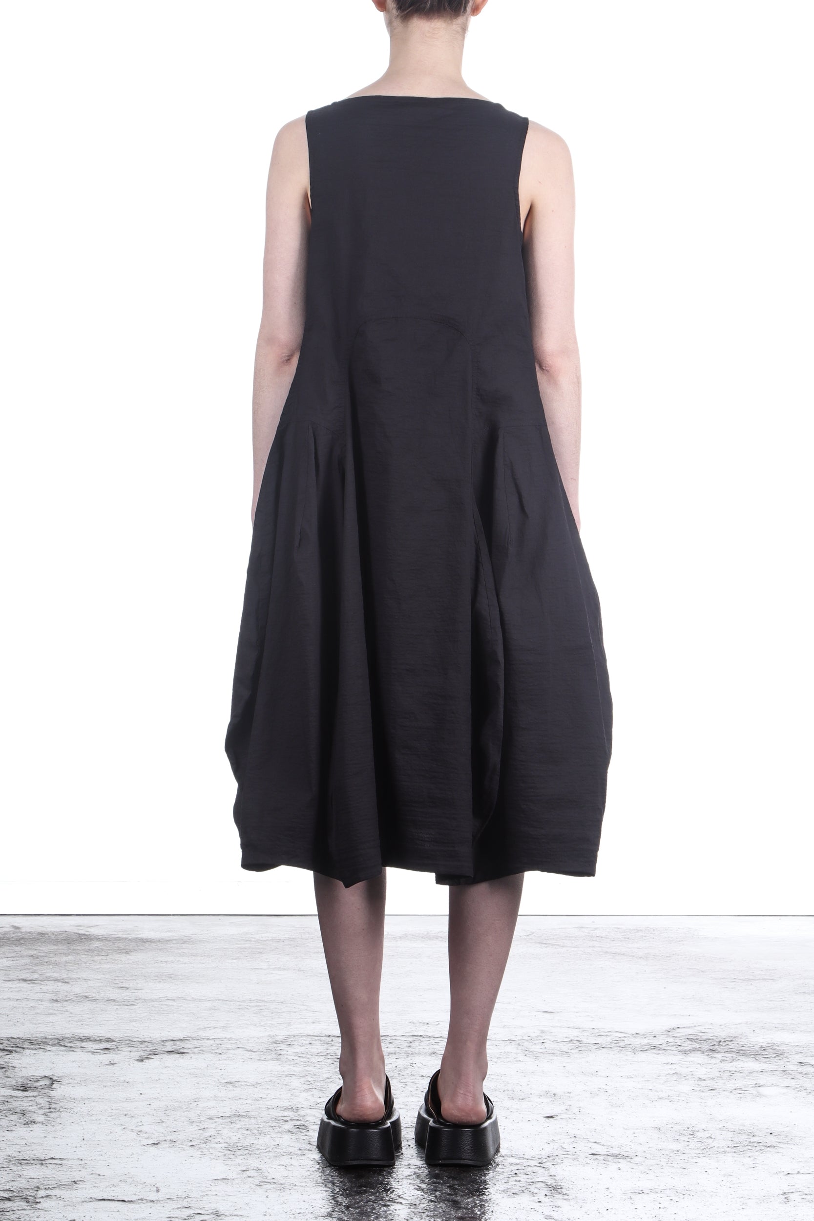 Rundholz Damen Stretchkleid mit Ballonrock schwarz