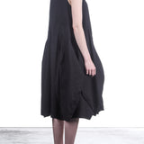Rundholz Damen Stretchkleid mit Ballonrock schwarz
