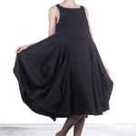 Rundholz Damen Stretchkleid mit Ballonrock schwarz