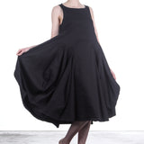Rundholz Damen Stretchkleid mit Ballonrock schwarz