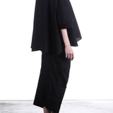 Rundholz Damen Bluse Baumwolle oversized schwarz