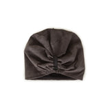 Lonnet Veloursleder Mütze Beanie KREUZ grau 
