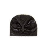 Lonnet Pythonleder Mütze Beanie schwarz 