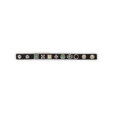 Manieri Lederarmband mit Nieten und Steinen schwarz 