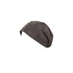 Lonnet Veloursleder Mütze Beanie KREUZ grau 