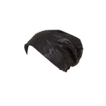 Lonnet Pythonleder Mütze Beanie schwarz 