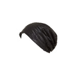 Lonnet Pythonleder Mütze Beanie schwarz 