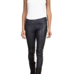 NOVE Damen Lammnappa Lederleggings dunkelblau
