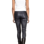 NOVE Damen Lammnappa Lederleggings dunkelblau