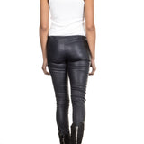 NOVE Damen Lammnappa Lederleggings dunkelblau