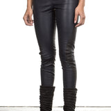 NOVE Damen Lammnappa Lederleggings dunkelblau