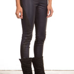 NOVE Damen Lammnappa Lederleggings dunkelblau