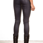 NOVE Damen Lammnappa Lederleggings dunkelblau