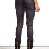 NOVE Damen Lammnappa Lederleggings dunkelblau