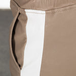 NOVE Damen Lammnappa Lederleggings mit weißem Streifen camel