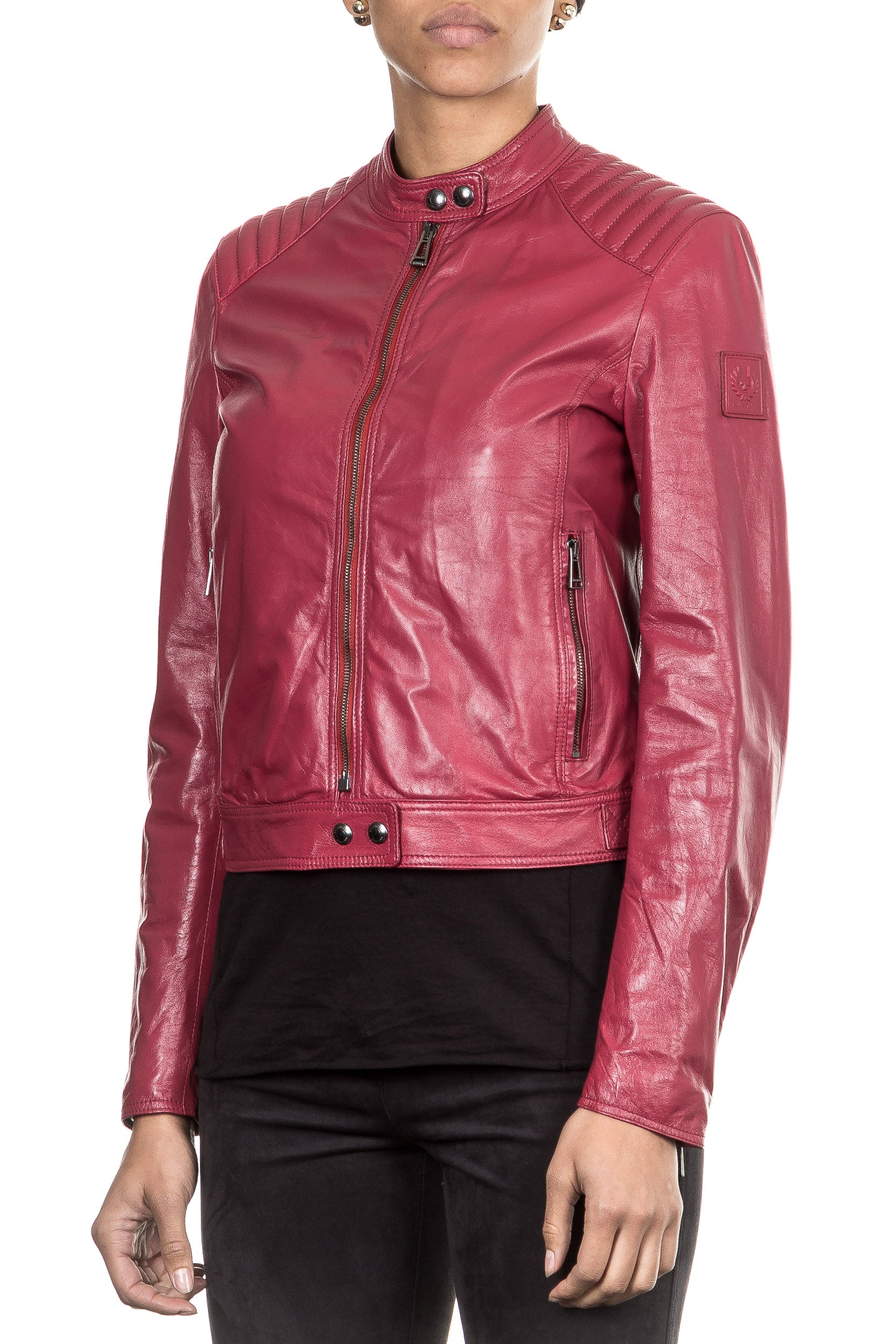 Belstaff Lederjacke SAXBY CAFE RACER rot