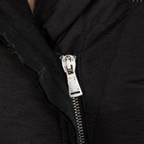 10sei0otto Damen Leder Daunenjacke mit Kapuze schwarz