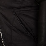 10sei0otto Damen Leder Daunenjacke mit Kapuze schwarz