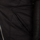 10sei0otto Damen Leder Daunenjacke mit Kapuze schwarz
