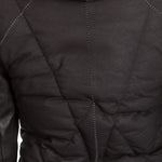 10sei0otto Damen Leder Daunenjacke mit Kapuze schwarz