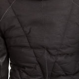 10sei0otto Damen Leder Daunenjacke mit Kapuze schwarz