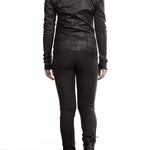 10sei0otto Damen Lederjacke V-Neck schwarz
