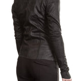 10sei0otto Damen Lederjacke V-Neck schwarz