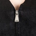 10sei0otto Damen Lederjacke V-Neck schwarz