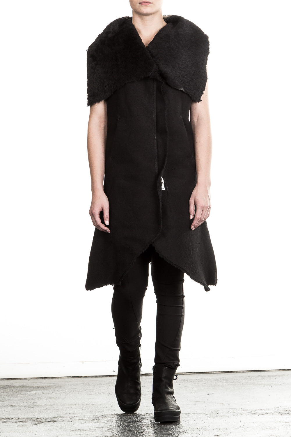 10sei0otto Damen Lederweste Avantgarde schwarz