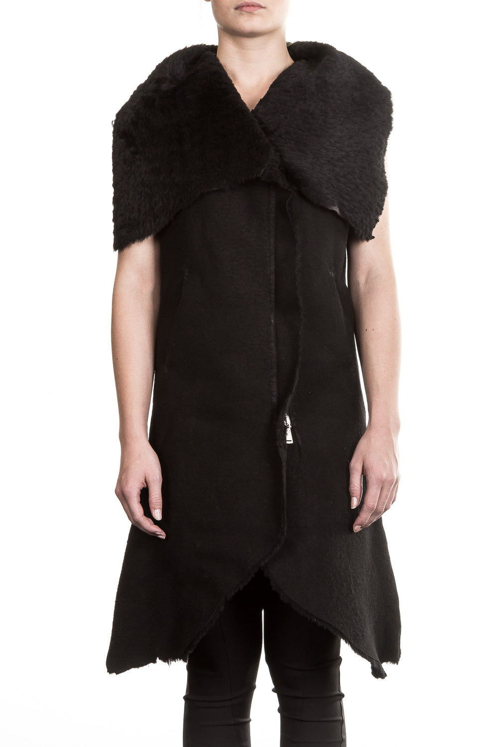 10sei0otto Damen Lederweste Avantgarde schwarz