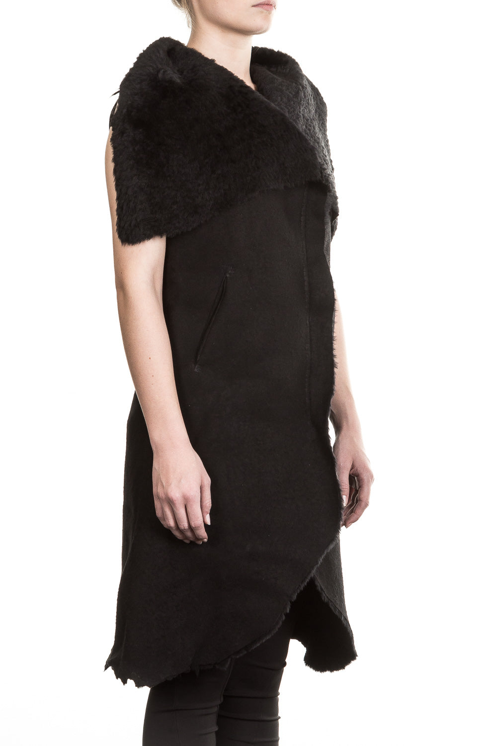 10sei0otto Damen Lederweste Avantgarde schwarz