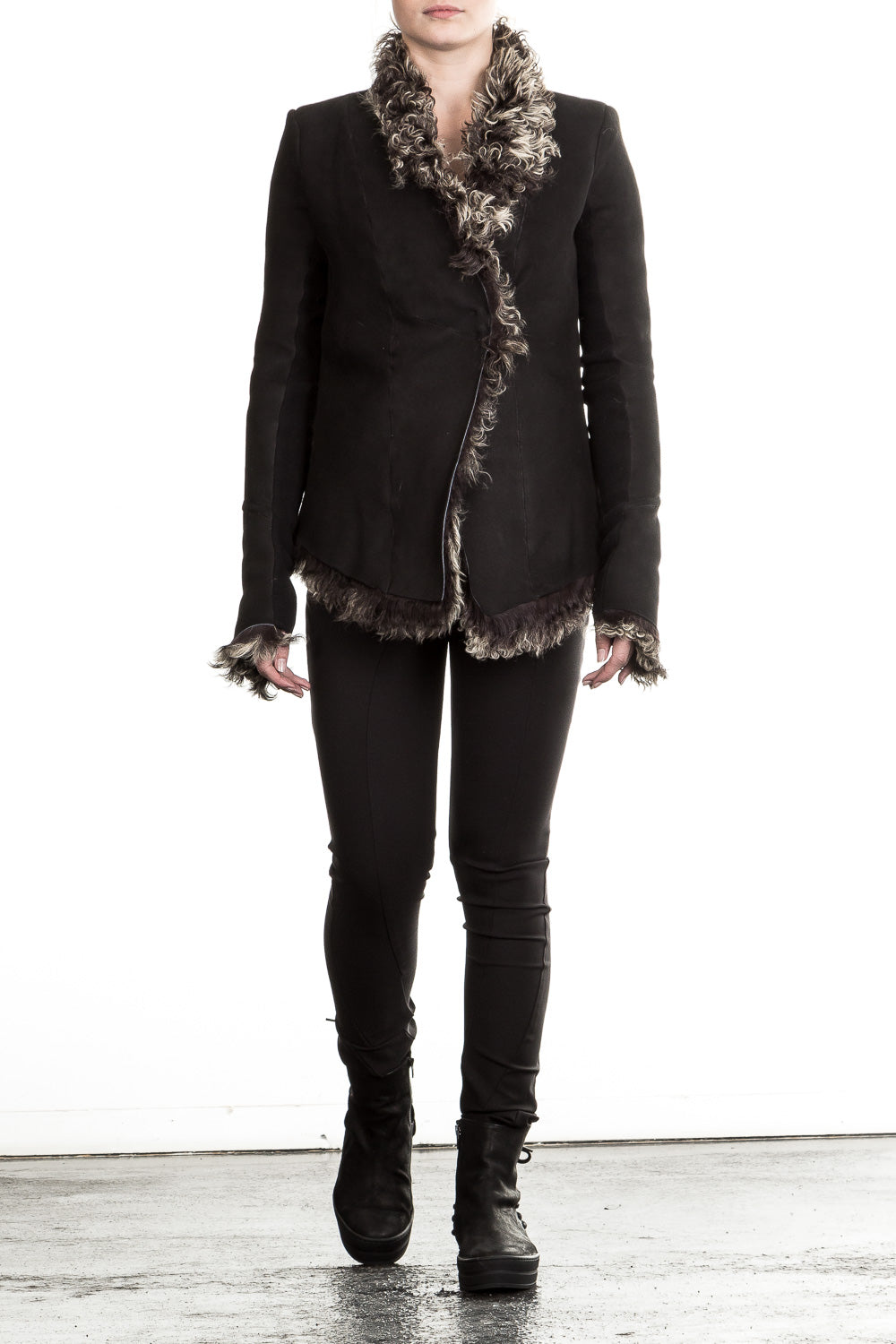 10sei0otto Damen Lammfelljacke Avantgarde schwarz