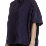 Katharina Hovman Damen  Bluse oversized blau