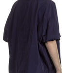 Katharina Hovman Damen  Bluse oversized blau