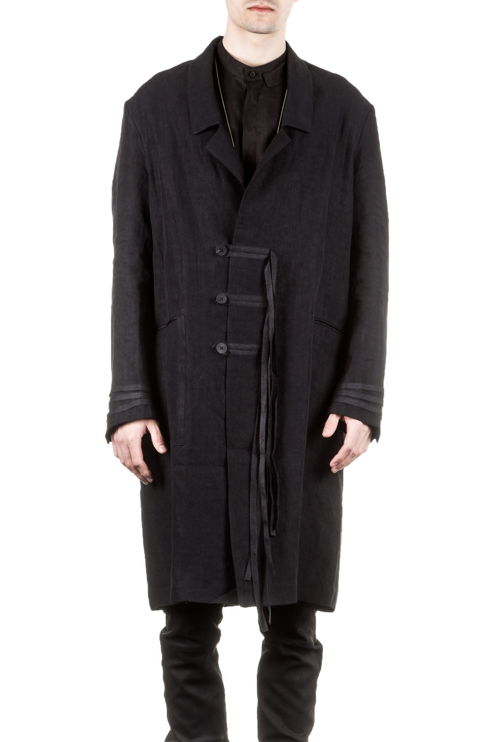 Isabel Benenato Herren Mantel Military schwarz