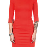 Plein Sud Jeanius Damen Jersey Kleid lang rot