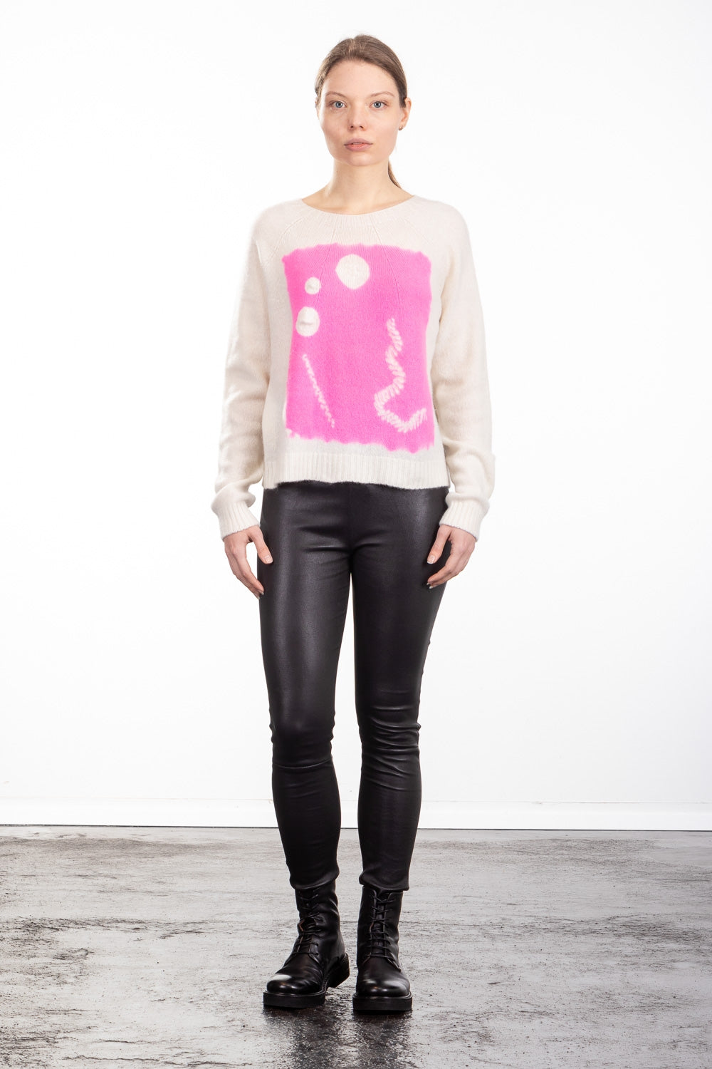 Suzusan  Kaschmir Pullover pink wollweiß