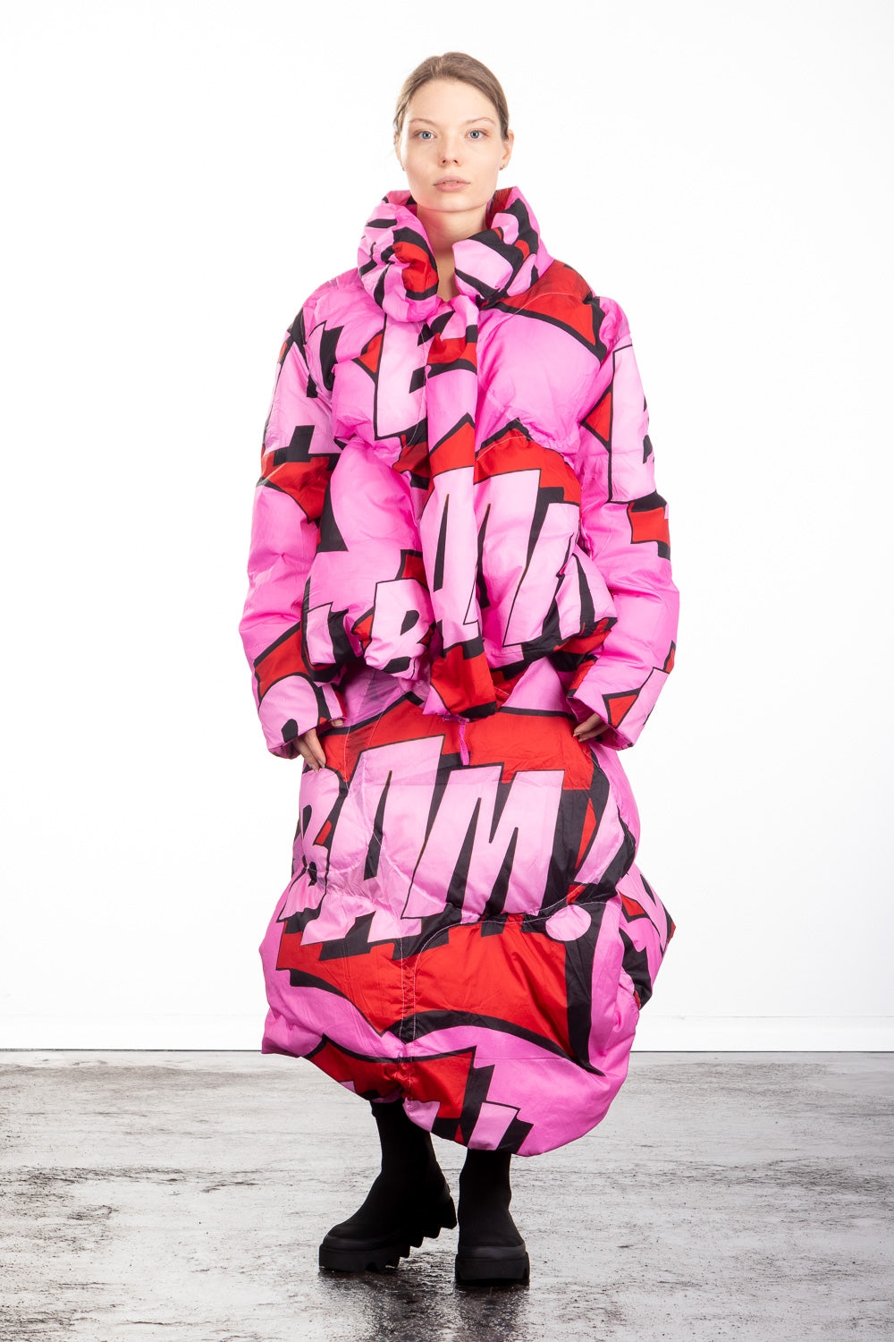 Rundholz Damen Daunenjacke Multicolour Comic Print