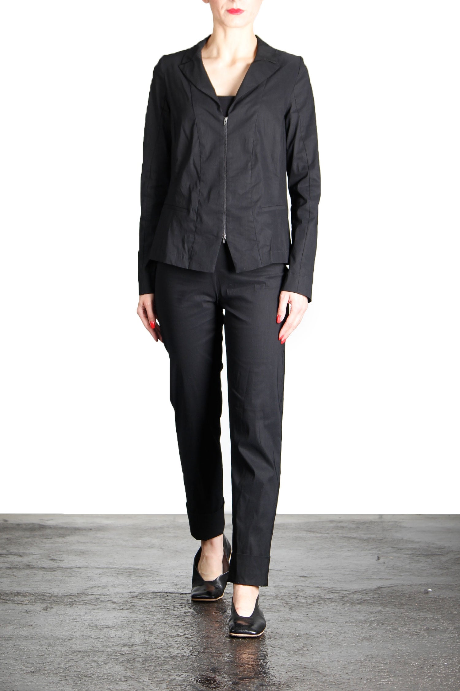Yukai Damen Blazer Mit Reißverschluss schwarz