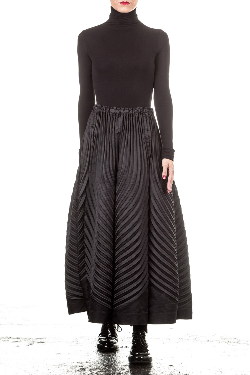 ISSEY MIYAKE Plissee Hoserock schwarz