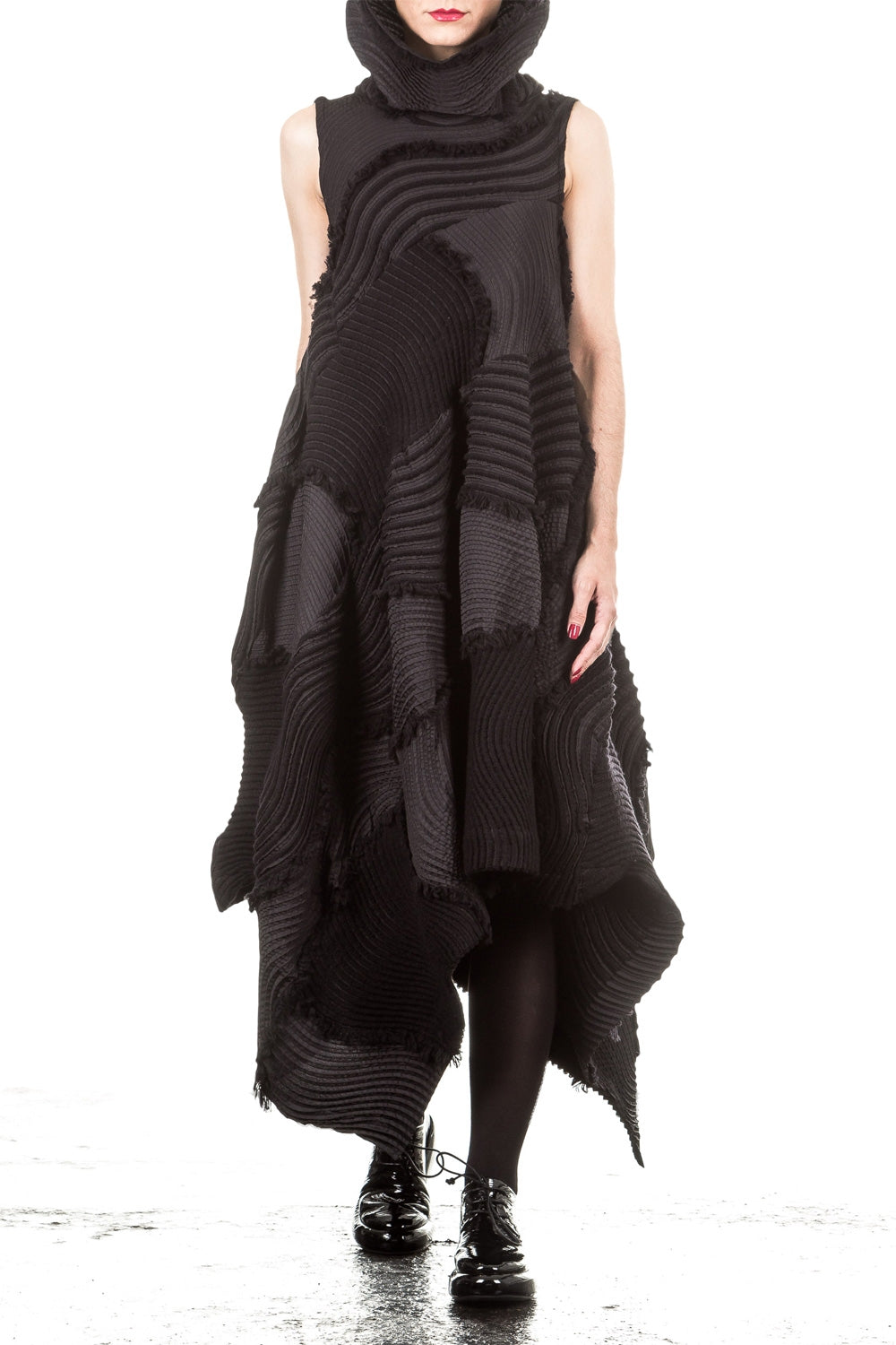 ISSEY MIYAKE Plissee Kleid schwarz