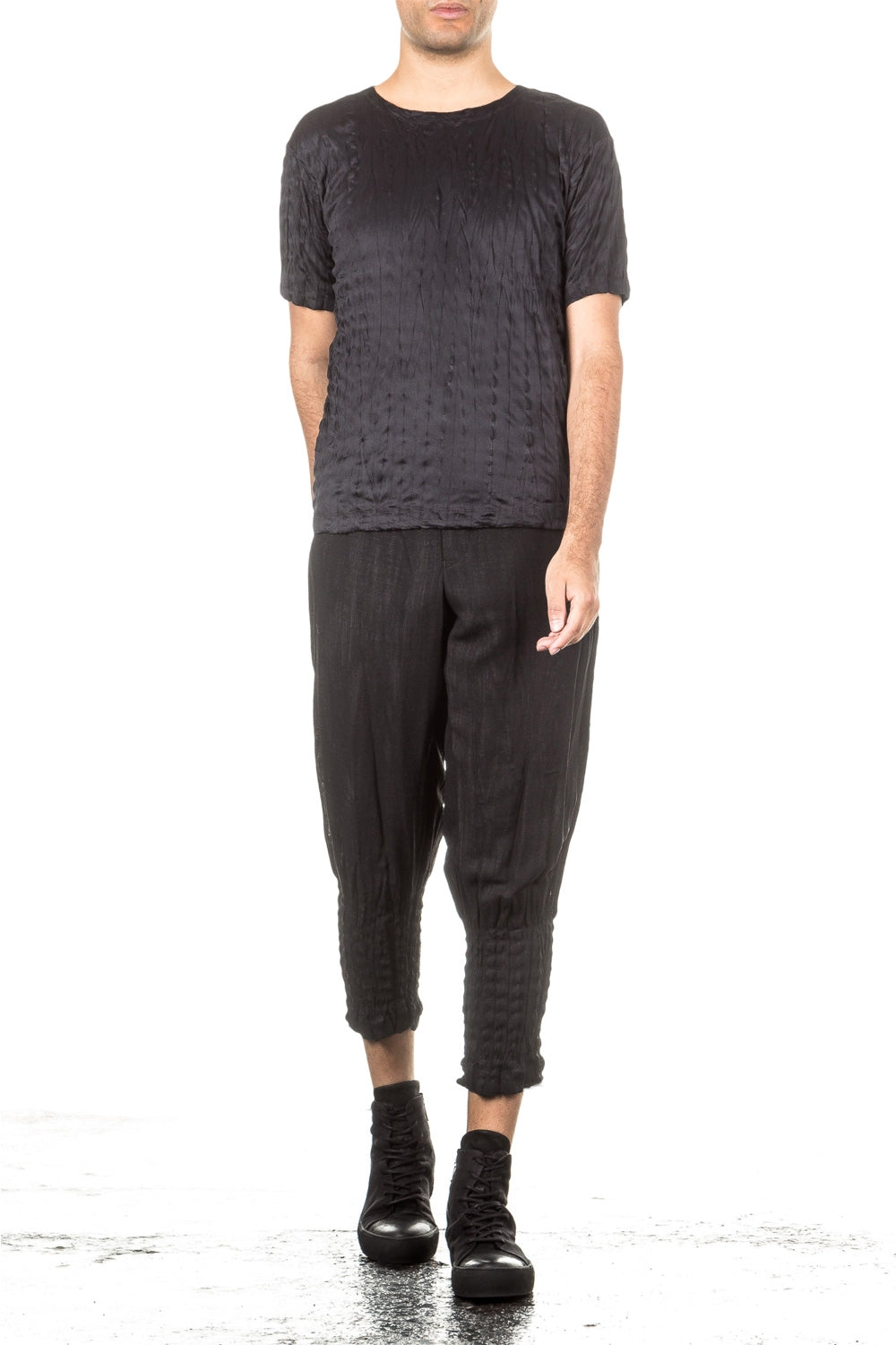 ISSEY MIYAKE Herren T-Shirt Crashed Look TORUS KANOKO schwarz