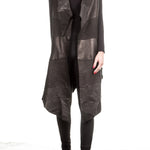 Claudio Cutuli Damen Lederweste Avantgarde schwarz