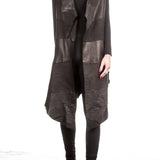 Claudio Cutuli Damen Lederweste Avantgarde schwarz