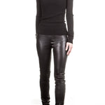Helmut Lang Damen Leder Leggings schwarz