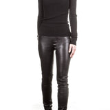 Helmut Lang Damen Leder Leggings schwarz