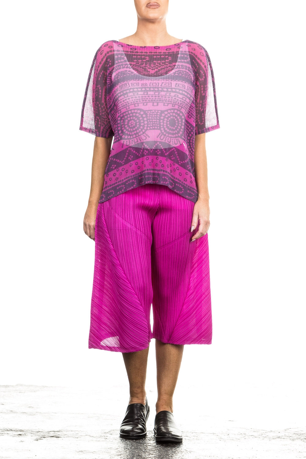 Pleats Please Issey Miyake Plissee Top mehrfarbig