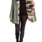 Jet Set Damen Parka mit Innenfutter aus Fell ZUKO grün